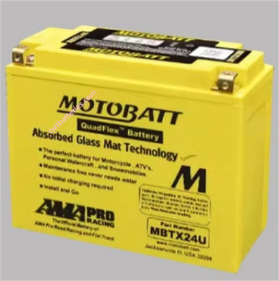 गुणवत्ता  12V 25Ah 4 Wheeler ATV Batteries Replacement Yellow MOTOBATT Mbtx24u कारखाना