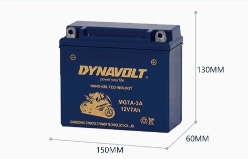 DYNAVOLT MG7A-3A BATERIA 12V 7Ah Nova bateria original de motocicleta Tecnologia Nano Gel