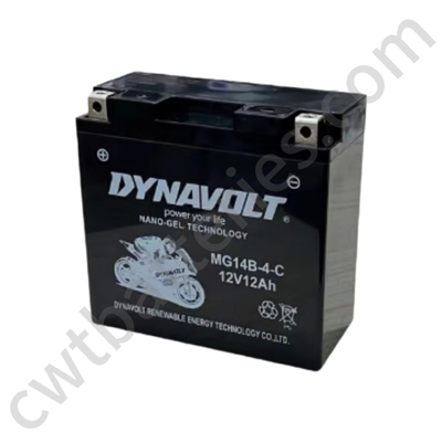 Dynavolt MG14B-4-C Nano-Gel Batterie 12V 12Ah Motorradbatterie T9 Kupfer Terminal Neues Original