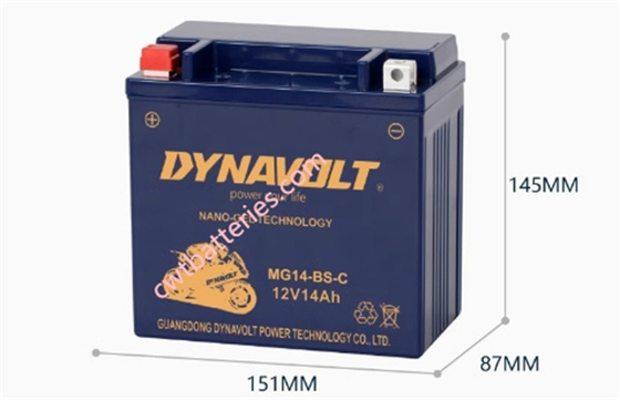 DYNAVOLT MG14-BS-C Battery 12V 14Ah New Original Blue Color Motorcycle Battery