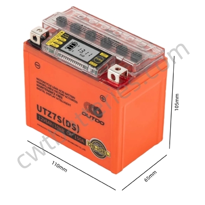 OUTDO UTZ7S(DS) Digital Display Intelligent Battery 12V 6AH Rechargeable Motorcycle Batteries High Performance