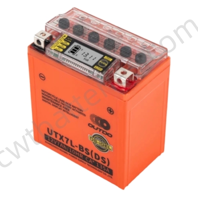 Outdo UTX7L-BS(DS) Rechargeable Lead Acid Motorcycle Battery 12V 7AH Large Capacity Replacement Power Accessories