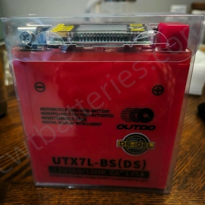 Outdo UTX7L-BS(DS) Rechargeable Lead Acid Motorcycle Battery 12V 7AH Large Capacity Replacement Power Accessories