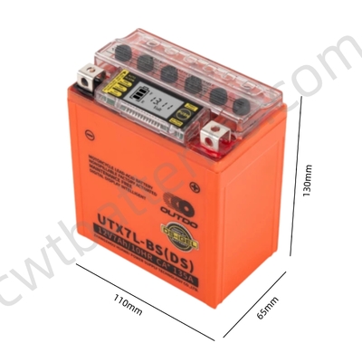 Outdo UTX7L-BS(DS) Rechargeable Lead Acid Motorcycle Battery 12V 7AH Large Capacity Replacement Power Accessories