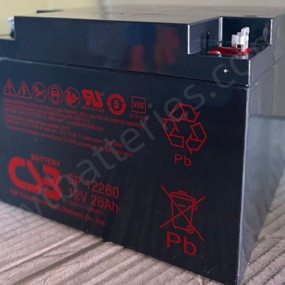 CSB GP12260 Sealed Lead Acid Battery 12V 26Ah GP Series Rechargeable VRLA Batteries for Home Backup Power Supply