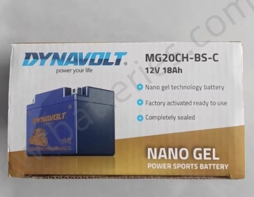 DYNAVOLT MG20CH-BS-C Motorcycle Battery 12V 18Ah NANO GEL Batteries AGM Replacement Accessories