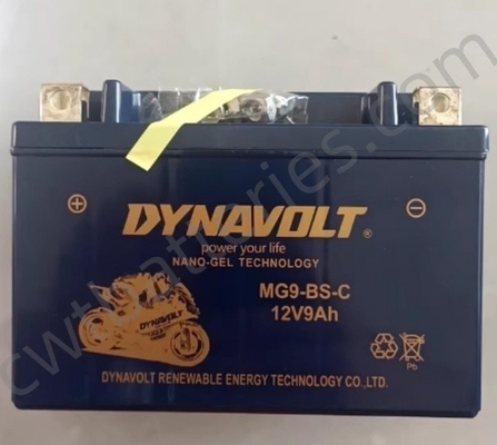 DYNAVOLT MG9-BS-C Nano Gel Serie Motorradbatterie 12V 9Ah Wartungsfreies Motorzubehör für Aki Motor KTM Duke