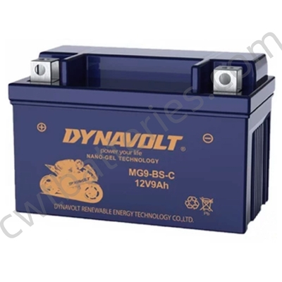 DYNAVOLT MG9-BS-C Nano Gel Serie Motorradbatterie 12V 9Ah Wartungsfreies Motorzubehör für Aki Motor KTM Duke