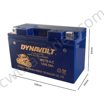 นาโนเจล มอเตอร์ไซค์ ไดนา แบตเตอรี่เปลี่ยน 12V 6.5Ah MG7B-4-C