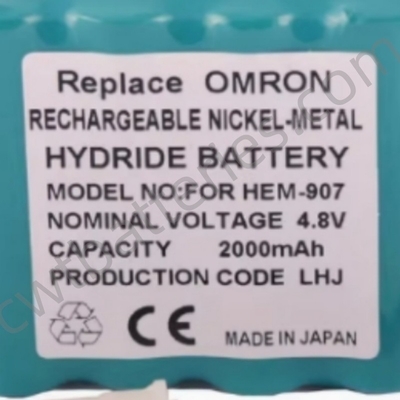 Omron HEM-907 Rechargeable Nickel Metal Hydride Battery 4.8V 2000mAh Ni-MH Batteries