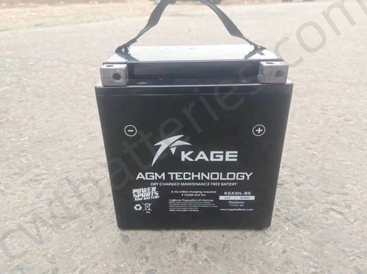 12V 30Ah Dry Charged 110CC Four Wheeler Battery KAGE KGX30L-BS for UTV