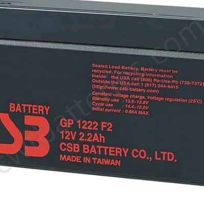 CSB GP Valve Regulated Lead Acid Battery Replacement 12v 2.2Ah GP1222 UPS