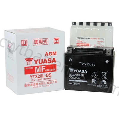 ODM YTX20L-BS YUASA Leisure Battery Replacement For Motorcycle 12V 18Ah