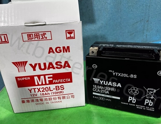 ODM YTX20L-BS YUASA Leisure Battery Replacement For Motorcycle 12V 18Ah