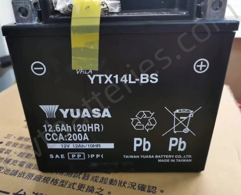 Dry YUASA YTX14L-BS Battery AGM 200A Batteries Replacement 12V 12Ah