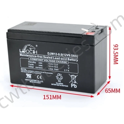 LEOCH DJM12-9.0 Rechargeable Sealed Lead Acid 12v 8ah VRLA Battery SLA 12V 9Ah