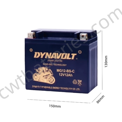 Nano Gel YTX12-BS Motorcycle Battery Heavy Duty Dirt Bike Batteries 12V 12Ah