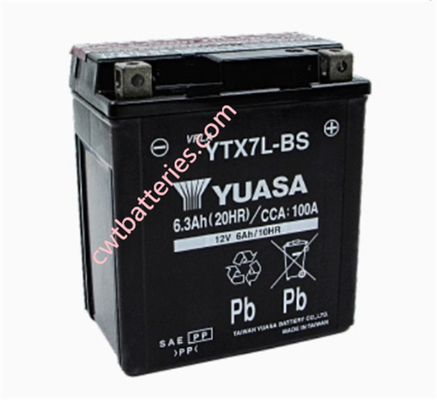 ODM Lithium YUASA YTX7L-BS 12V 6Ah Battery Leak Proof