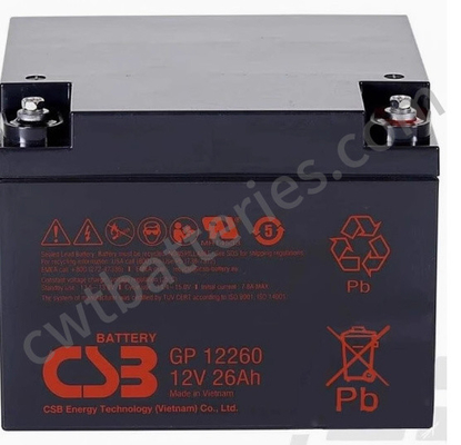 CSB GP12260 12V 26AH VRLA AGM Valve Regulated Rechargeable Battery Sealed