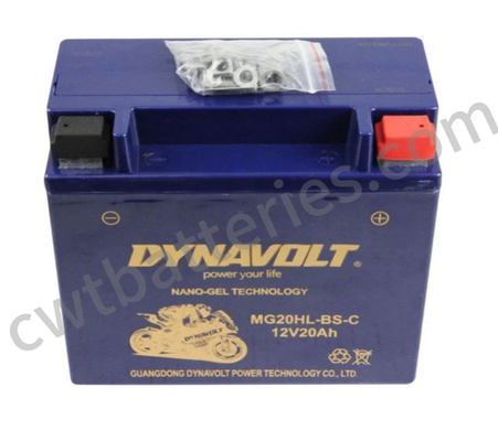 Motorcycle Nano Gel Jet Ski Batteries 12V 20Ah Dynavolt MG20HL-BS-C