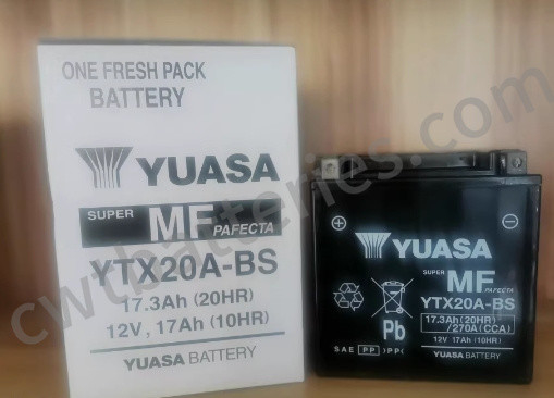 17Ah Absorbent Glass Mat 12V AGM Battery Yuasa YTX20A-BS OEM