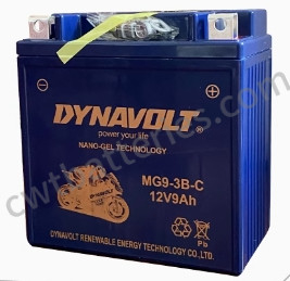 Motorcycle MG9-3B-C Dynavolt Nano Gel Battery Replacement 12V 9Ah