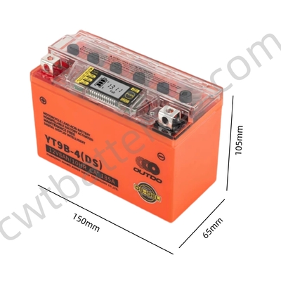 Lead Acid Valve Regulated Gel OUTDO DS YT9B-4 Battery 12V 8Ah Motorcycle