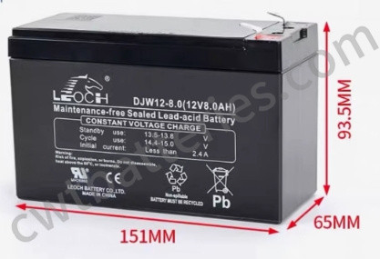 DJW12-8 12V 8AH UPS Leoch Sealed Lead Acid Battery For Mobility Scooter