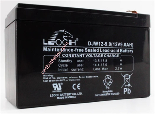 Custom LEOCH DJW12-9 12V 9AH UPS Batteries Rechargeable 2.6Kg