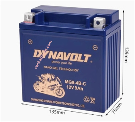 DYNAVOLT MG9-4B-C BATTERY 12V 9Ah for Motorcycle Maintenance Free Gel Series Motorcycle Battery