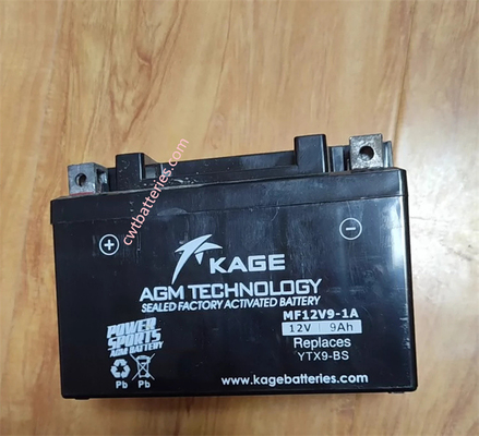 Bateria Kage MF12V9-1A 12V 9Ah Substitui YTX9-BS para Bateria de Motocicleta