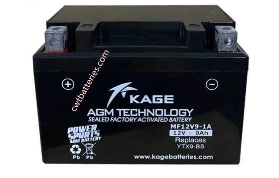 Bateria Kage MF12V9-1A 12V 9Ah Substitui YTX9-BS para Bateria de Motocicleta