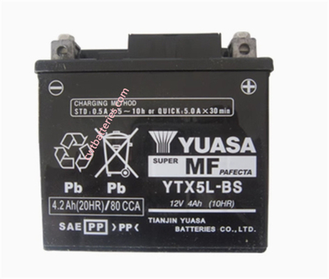 Bateria Yuasa YTX5L-BS 12V 4Ah 10HR para Motocicletas de Alto Desempenho Navios Nova Original
