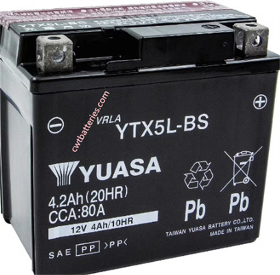 Bateria Yuasa YTX5L-BS 12V 4Ah 10HR para Motocicletas de Alto Desempenho Navios Nova Original