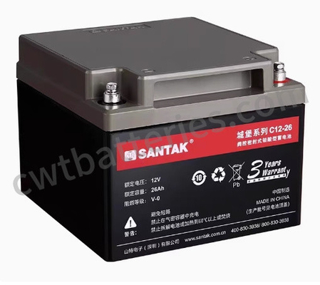 Rechargeable Castle Lead Acid UPS Battery Santak C12-26 12V 26Ah Non Spillable
