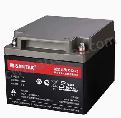 Rechargeable Castle Lead Acid UPS Battery Santak C12-26 12V 26Ah Non Spillable
