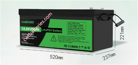 Custom 12.8V 200AH Rechargeable RV Batteries For Motorhome House Solar Power System