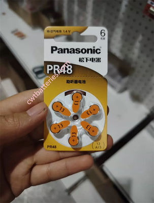 Panasonic PR48 A13 1.4V Zinc Air Battery New Original 6pcs Suit for Hearing Aid 