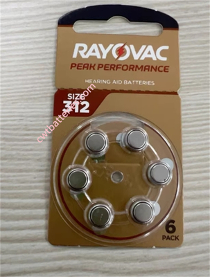 RAYOVAC PR41 A312 1.45V Zinc Air Battery 60PCS / 10 Cards for ITC RIC Hearing Aid
