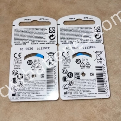 RAYOVAC PR44 A675 Extra Advanced Hearing Aid Batteries 1.45V Zinc Air Battery for Auditory Devices