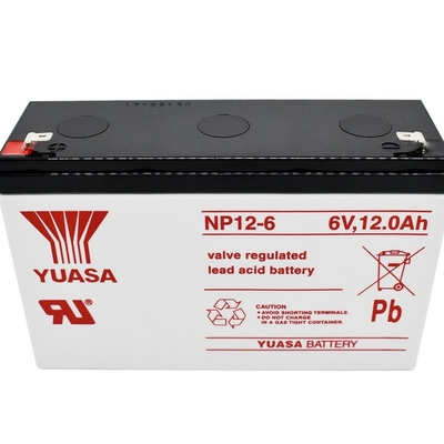YUASA NP12-6 VRLA Sealed Lead Acid Battery 6V 12Ah AGM UPS Batteries for Power Storage System