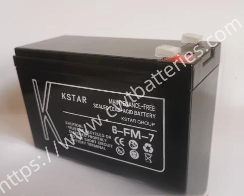 KSTAR 6-FM-7 VRLA Battery 12V 7Ah Sealed Lead-Acid Batteries Maintenance-free for Power Storage