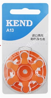 KEND A13 1.45V Hearing Zinc Air Battery Orange Small Button Battery for Audiphones
