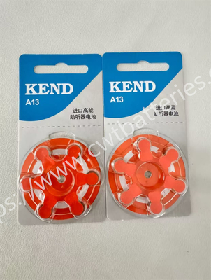KEND A13 1.45V Hearing Zinc Air Battery Orange Small Button Battery for Audiphones