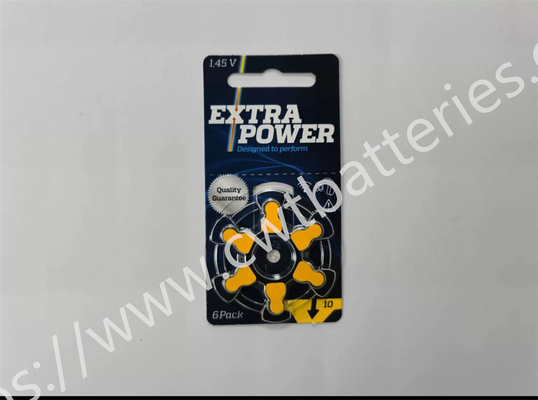 EXTRAPOWER A10 1.45V Hearing Zinc Air Battery Button Batteries Black Label Small Battery,6pcs/pack