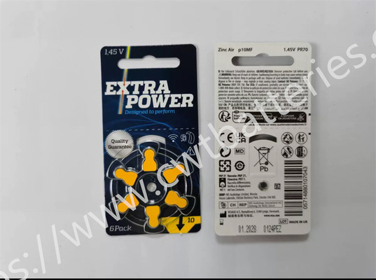 EXTRAPOWER A10 1.45V Hearing Zinc Air Button Batteries Black Label Small Battery