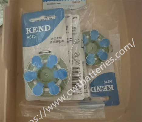 Bateria de longa duração KEND A675 1.45V Bateria de ar de zinco auditiva Baterias portáteis descartáveis