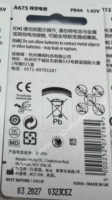 Long-lasting KEND A675 1.45V Hearing Zinc Air Battery Disposable Portable Batteries