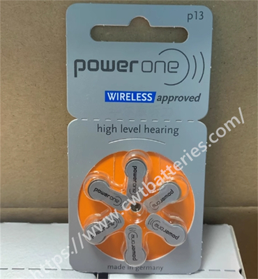 Bateria Powerone P13 1.45V para Aparelhos Auditivos Zinco Ar Portátil Inofensiva Descartável 6 unidades/pacote