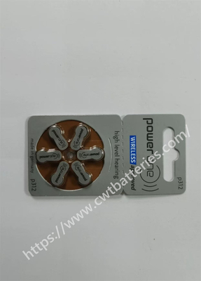 Bateria Powerone P312 1.45V para Aparelho Auditivo Zinco Ar Bateria de botão de zinco-ar descartável Bateria de longa duração